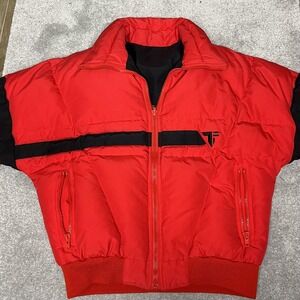 Vintage Tyrolia By Head Jacket Mens XL Red Black White Ski Reversible Puffer 80s